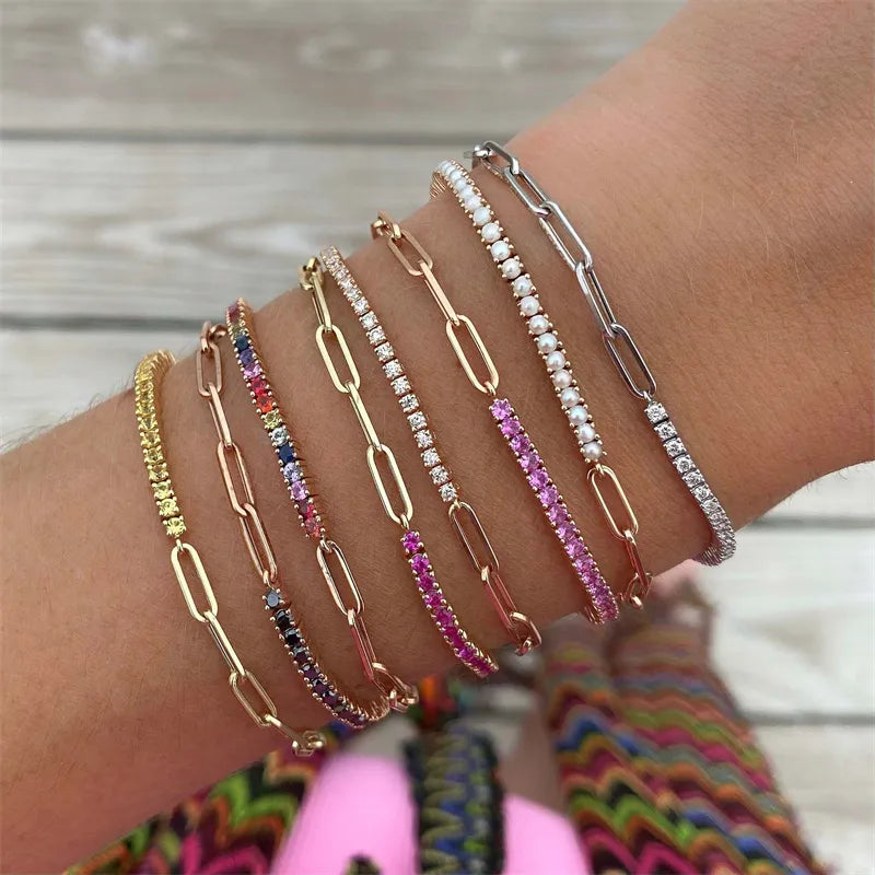 Bracelet chaîne tennis 1/2 (lot)