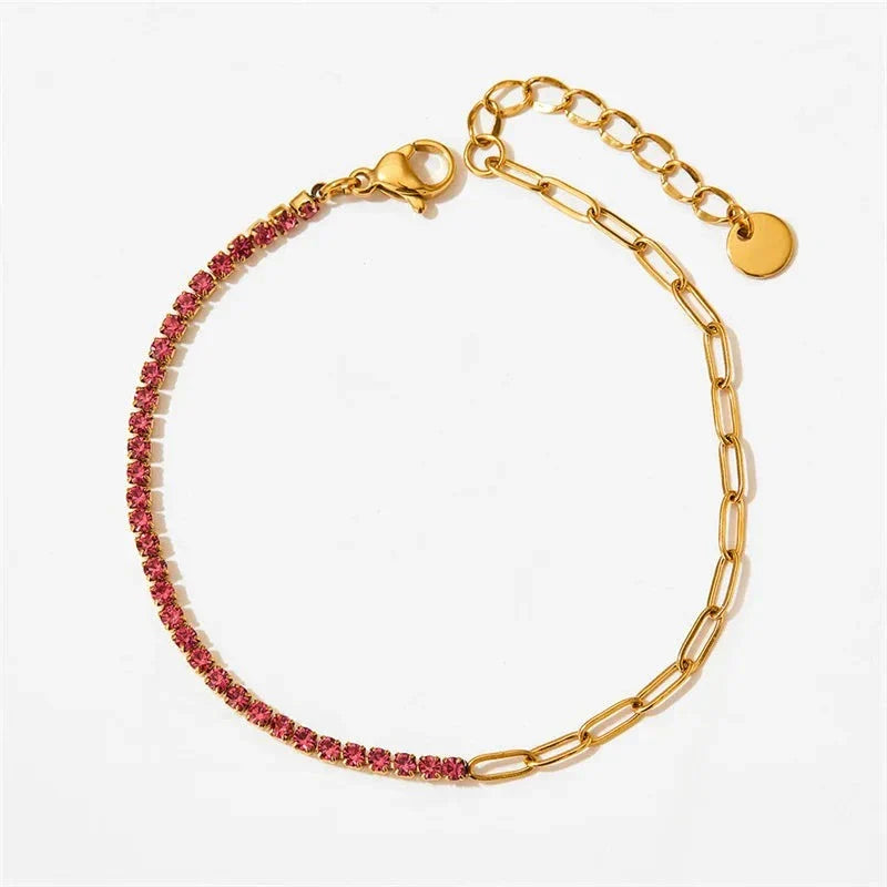 Bracelet chaîne tennis 1/2 (lot)