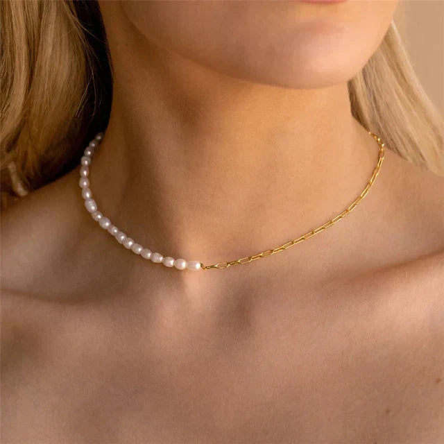 Pearl Paperclip Necklace