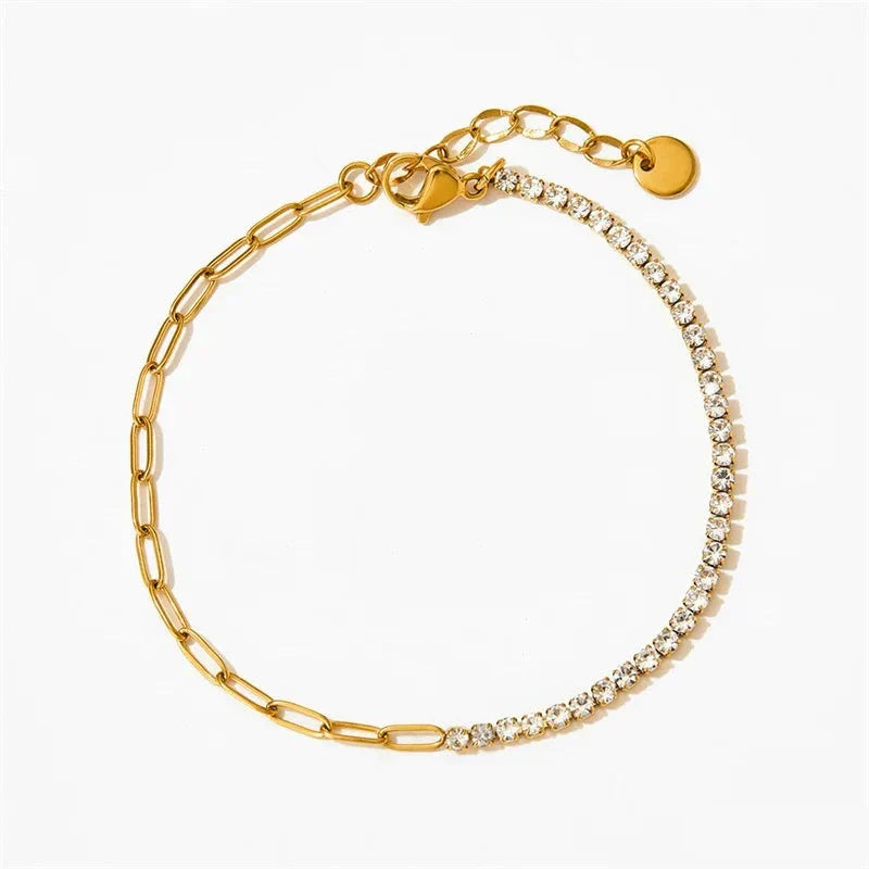 Bracelet chaîne tennis 1/2 (lot)