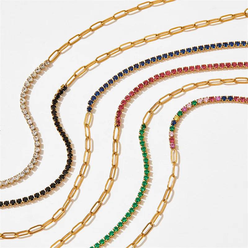 Bracelet chaîne tennis 1/2 (lot)