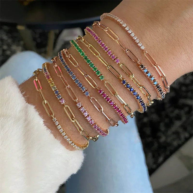 Bracelet chaîne tennis 1/2 (lot)