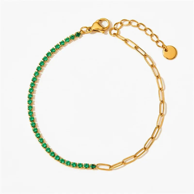 Bracelet chaîne tennis 1/2 (lot)