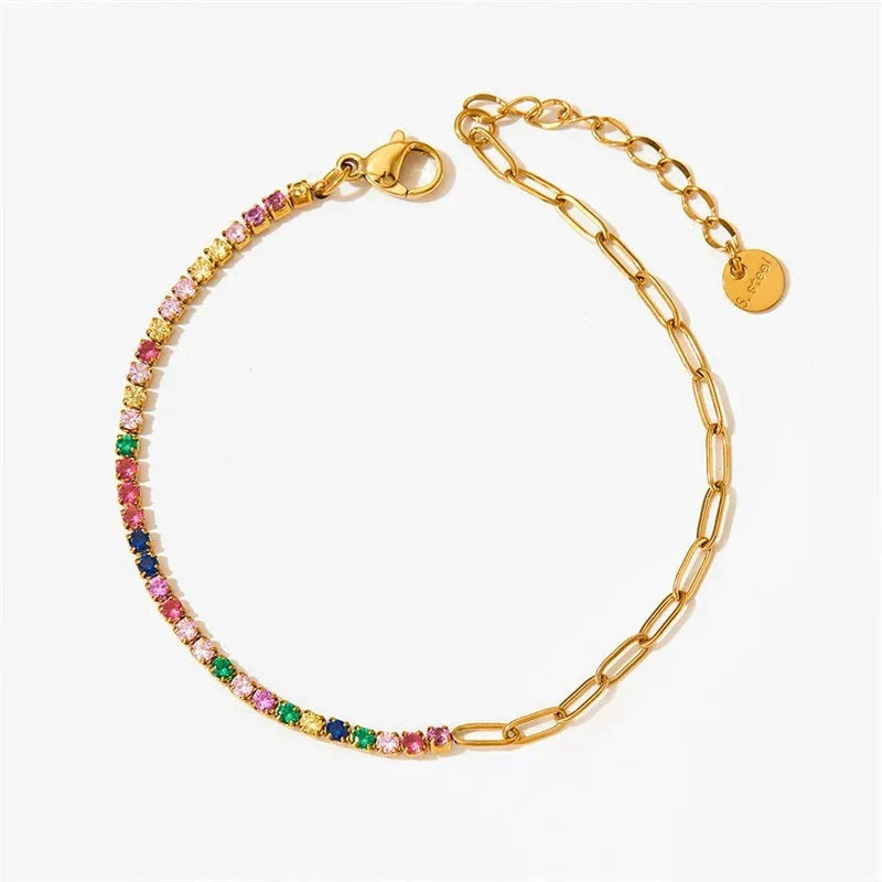 Bracelet chaîne tennis 1/2 (lot)